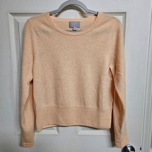 "Peach Fuzz" 100% Cashmere Sweater Pure Collection Crew Neck Pullover